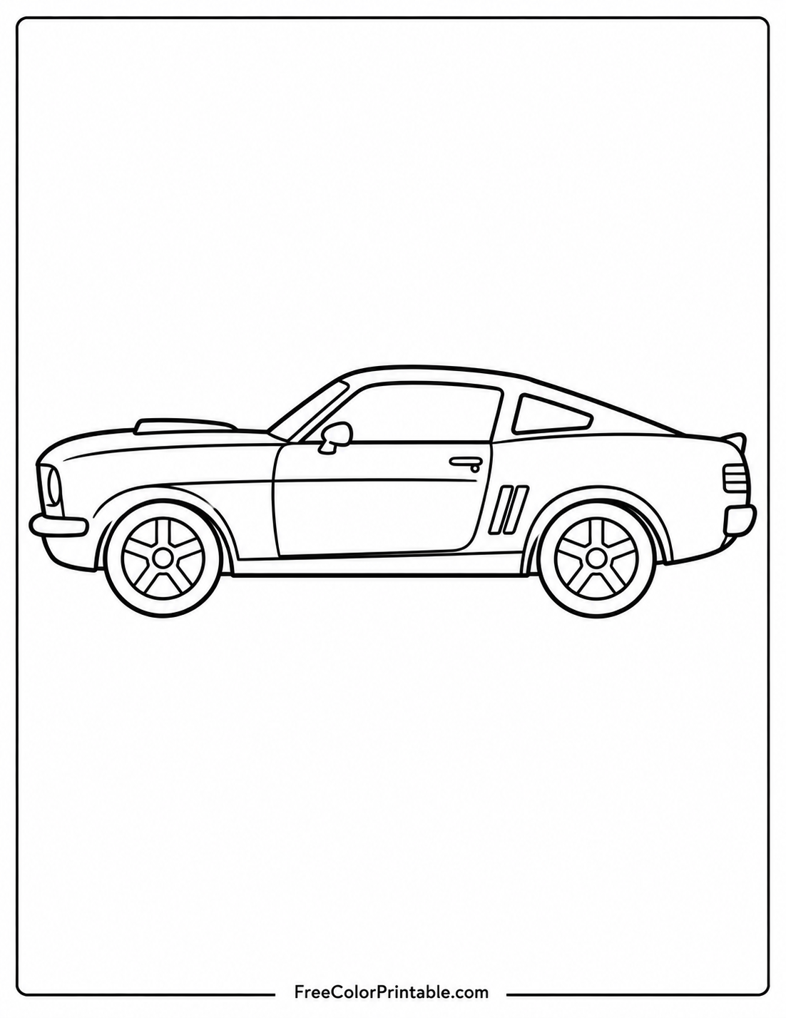 A Classic muscle car coloring page Coloring Page — Free Printable — free printable coloring page
